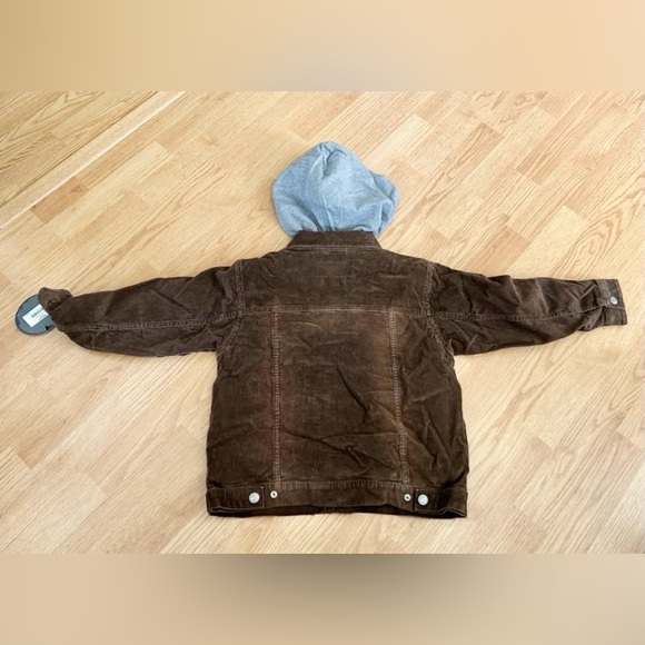 New corduroy Jacket brown/grey hoodie coat boys size S Urban Pipeline 2 for 1 - Picture 3 of 6